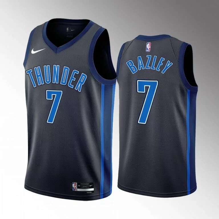 Darius Bazley 7 Jersey Blue Oklahoma City Thunder Men Orange Navy Icon